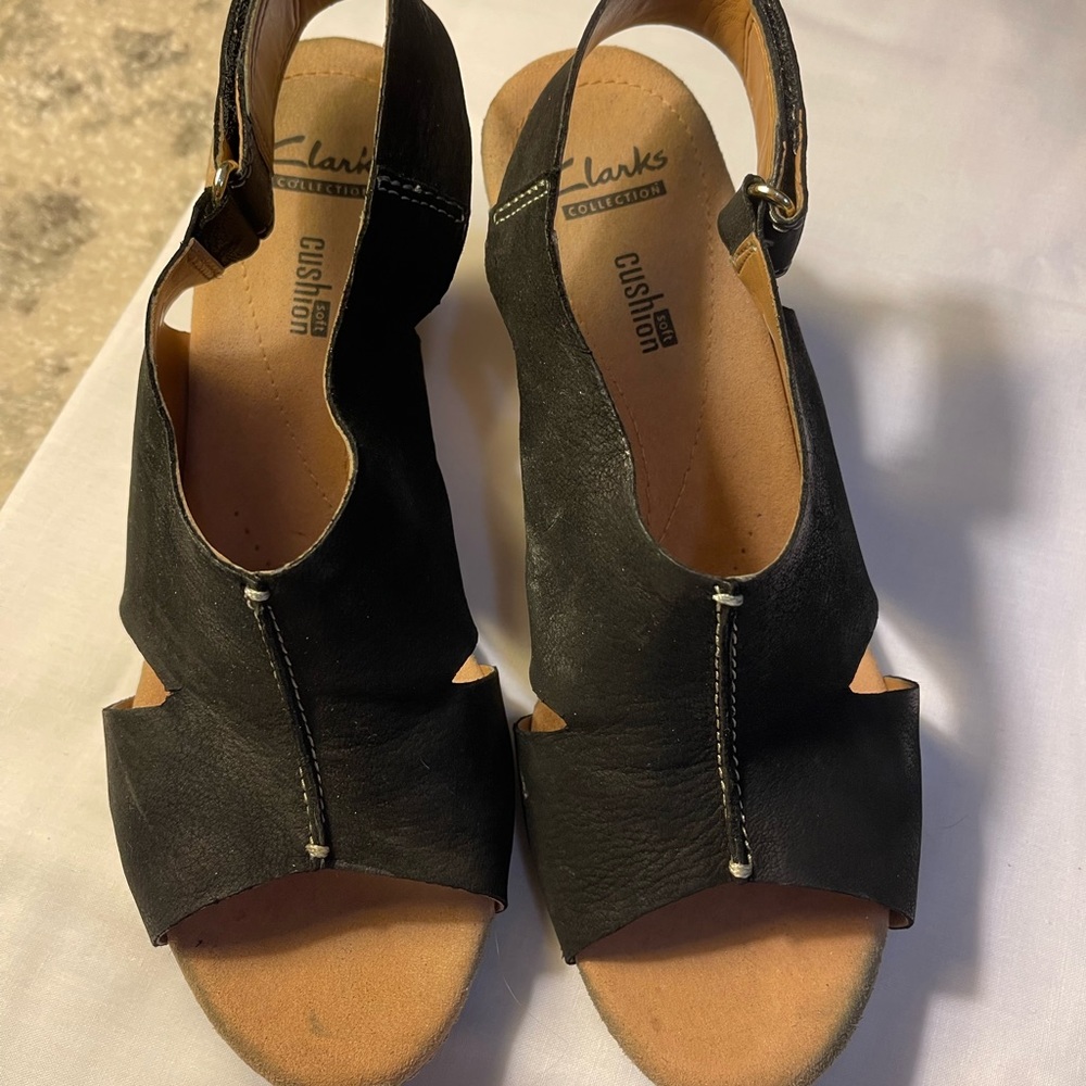 Clark’s platform sandals—barely worn!